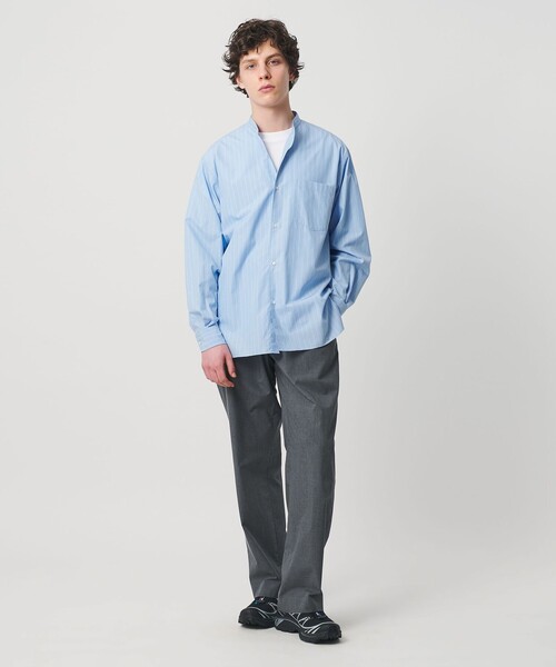 UNITED ARROWS(ユナイテッドアローズ)の「カリビアーナミルズ ポプリン バンドカラーシャツ(シャツ/ブラウス・メンズ・ダークブラウン/ホワイト/ライトピンク/ロイヤルブルー・S/XL/M/L)」の13枚目の写真
