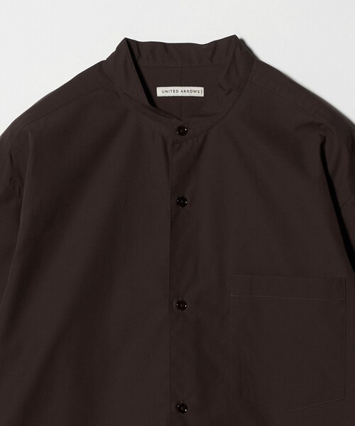 UNITED ARROWS(ユナイテッドアローズ)の「カリビアーナミルズ ポプリン バンドカラーシャツ(シャツ/ブラウス・メンズ・ダークブラウン/ホワイト/ライトピンク/ロイヤルブルー・S/XL/M/L)」の20枚目の写真