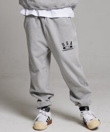CREAM SODA LAB（クリームソーダラボ）の「ユエスエイロゴトレーニングジョガーパンツグレー黒（スウェットパンツ）」