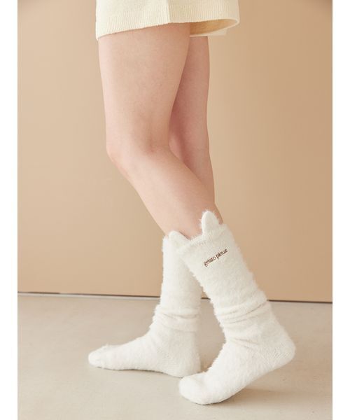 gelato pique（ジェラートピケ）の「キャットロングソックス（その他ルームウェア・レディース・ベージュ/オフホワイト・F）」の11枚目の写真