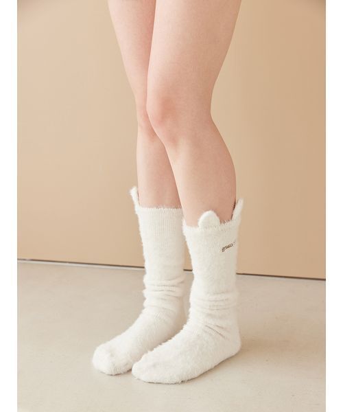 gelato pique（ジェラートピケ）の「キャットロングソックス（その他ルームウェア・レディース・ベージュ/オフホワイト・F）」の6枚目の写真