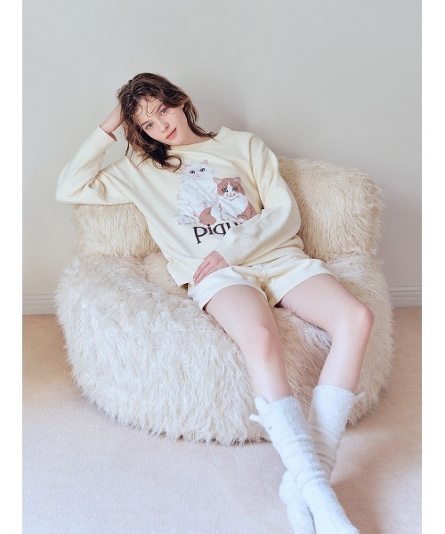 gelato pique（ジェラートピケ）の「キャットロングソックス（その他ルームウェア・レディース・ベージュ/オフホワイト・F）」の9枚目の写真