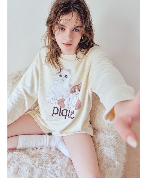 gelato pique（ジェラートピケ）の「キャットロングソックス（その他ルームウェア・レディース・ベージュ/オフホワイト・F）」の10枚目の写真