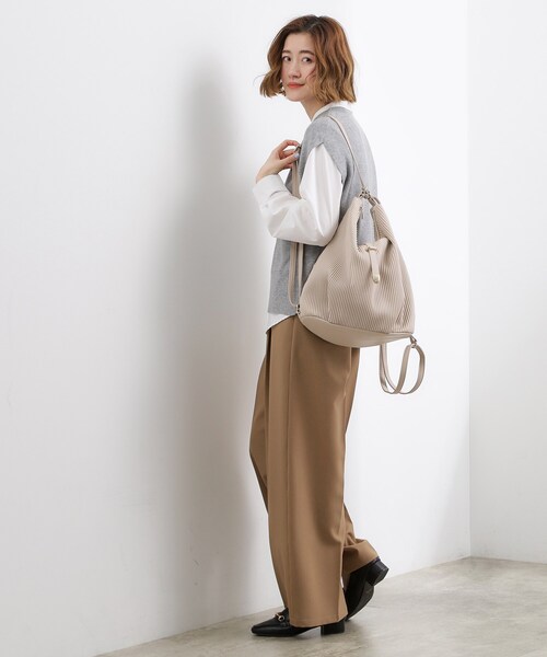 grove(グローブ)の「プリーツベルト3WAYショルダー(ショルダーバッグ・レディース・シルバー/ブラック/ライトグレー・00)」の8枚目の写真