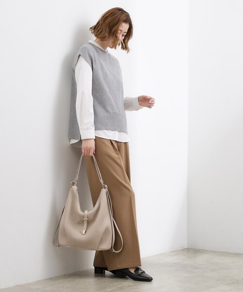 grove(グローブ)の「プリーツベルト3WAYショルダー(ショルダーバッグ・レディース・シルバー/ブラック/ライトグレー・00)」の9枚目の写真