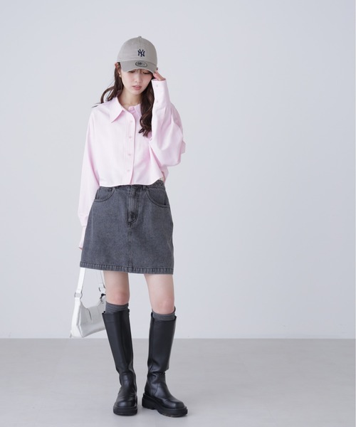 FREE'S MART（フリーズマート）の「◆バックレースアップショート丈シャツ（シャツ/ブラウス・レディース・ピンク系その他/ホワイト/ブルー系その他/グレー・FREE）」の16枚目の写真