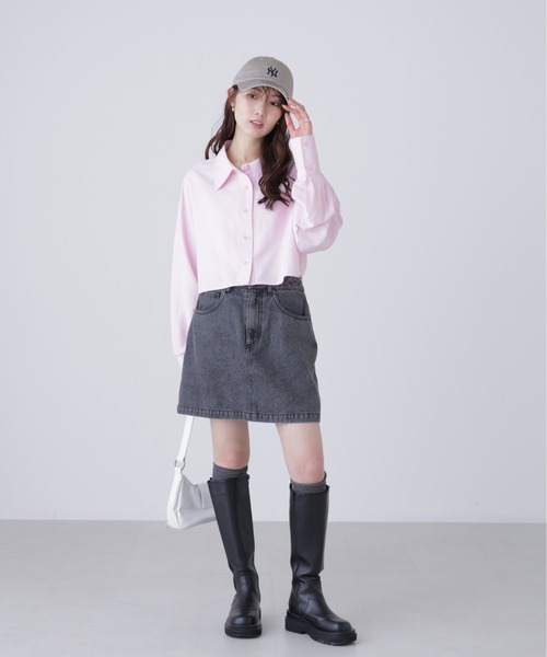 FREE'S MART（フリーズマート）の「◆バックレースアップショート丈シャツ（シャツ/ブラウス・レディース・ピンク系その他/ホワイト/ブルー系その他/グレー・FREE）」の10枚目の写真