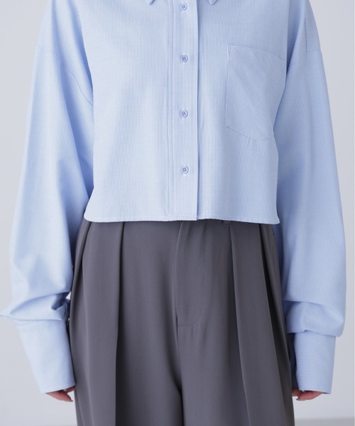 FREE'S MART（フリーズマート）の「◆バックレースアップショート丈シャツ（シャツ/ブラウス・レディース・ピンク系その他/ホワイト/ブルー系その他/グレー・FREE）」の13枚目の写真