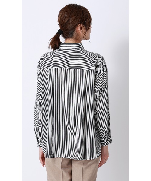 AOYAMA（アオヤマ）の「ロンドンストライプシャツ【長袖】｜通勤＆オフィス｜（シャツ/ブラウス・レディース・ブラック/ブルー・L/M）」の15枚目の写真