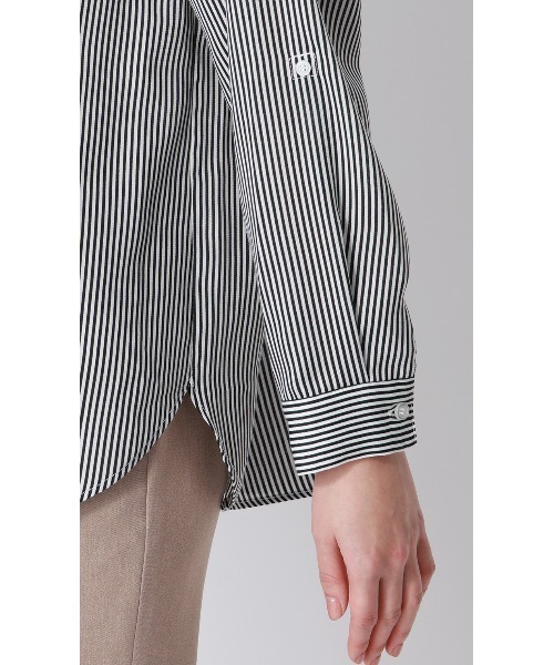 AOYAMA（アオヤマ）の「ロンドンストライプシャツ【長袖】｜通勤＆オフィス｜（シャツ/ブラウス・レディース・ブラック/ブルー・L/M）」の17枚目の写真