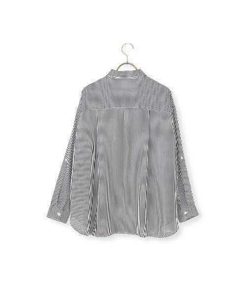 AOYAMA（アオヤマ）の「ロンドンストライプシャツ【長袖】｜通勤＆オフィス｜（シャツ/ブラウス・レディース・ブラック/ブルー・L/M）」の20枚目の写真