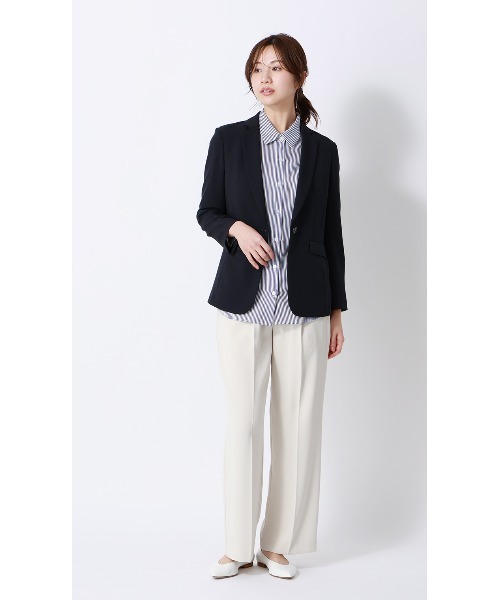 AOYAMA（アオヤマ）の「ロンドンストライプシャツ【長袖】｜通勤＆オフィス｜（シャツ/ブラウス・レディース・ブラック/ブルー・L/M）」の10枚目の写真