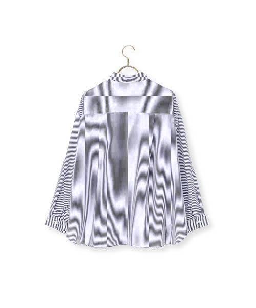 AOYAMA（アオヤマ）の「ロンドンストライプシャツ【長袖】｜通勤＆オフィス｜（シャツ/ブラウス・レディース・ブラック/ブルー・L/M）」の8枚目の写真