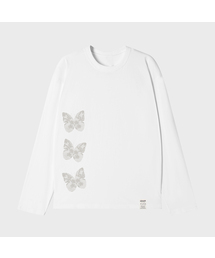 [UNISEX]NAVI ロングスリーブTシャツ_WHITE