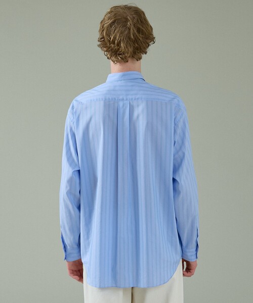 ABAHOUSE（アバハウス）の「エアリーストライプ オーバーサイズ レギュラーカラーシャツ（シャツ/ブラウス・メンズ・サックスブルー/ブルー/グリーン系その他・48/46）」の7枚目の写真