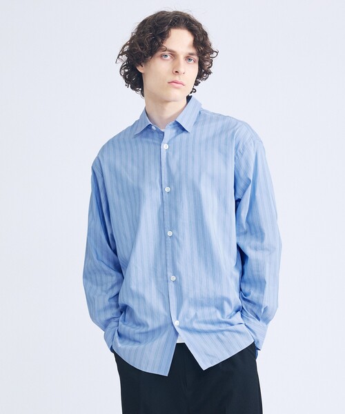 ABAHOUSE（アバハウス）の「エアリーストライプ オーバーサイズ レギュラーカラーシャツ（シャツ/ブラウス・メンズ・サックスブルー/ブルー/グリーン系その他・48/46）」の12枚目の写真