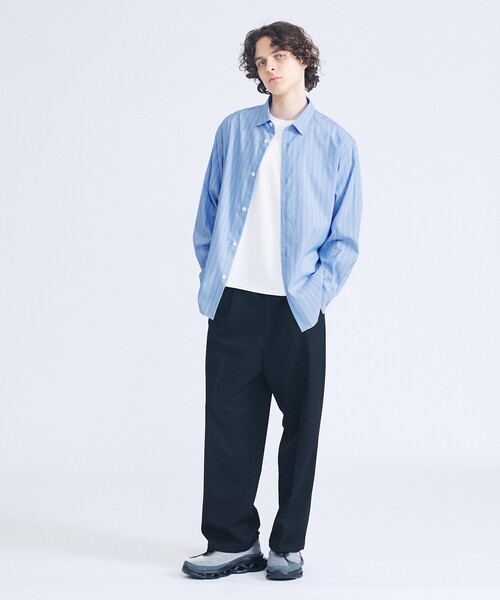 ABAHOUSE（アバハウス）の「エアリーストライプ オーバーサイズ レギュラーカラーシャツ（シャツ/ブラウス・メンズ・サックスブルー/ブルー/グリーン系その他・48/46）」の16枚目の写真