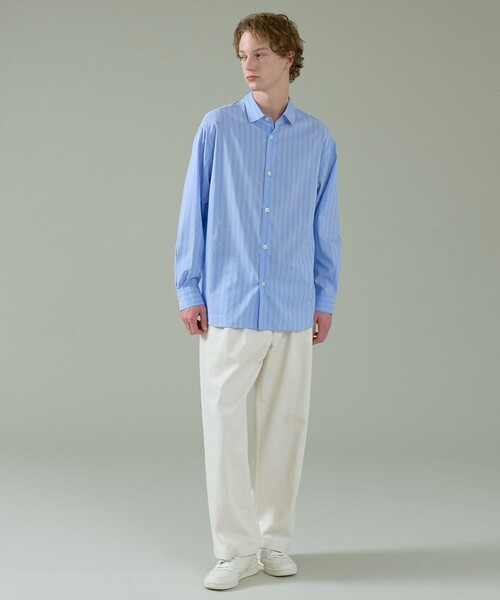 ABAHOUSE（アバハウス）の「エアリーストライプ オーバーサイズ レギュラーカラーシャツ（シャツ/ブラウス・メンズ・サックスブルー/ブルー/グリーン系その他・48/46）」の22枚目の写真