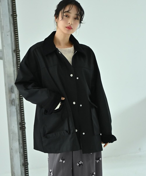STYLE DELI(スタイルデリ)の「【BLK001】ツイルカバーオール(カバーオール・レディース・ブラック/ベージュ・FREE)」の2枚目の写真