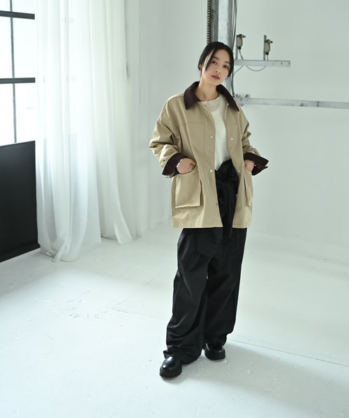 STYLE DELI(スタイルデリ)の「【BLK001】ツイルカバーオール(カバーオール・レディース・ブラック/ベージュ・FREE)」の7枚目の写真