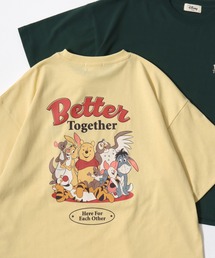 2026SS Disney/ディズニー ミッキー/プーさん/101匹わんちゃん/ベイマックス/ズートピア/スティッチ フロント/バックプリント オーバーサイズ半袖Tシャツ