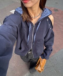 CIAOPANIC | ショルダースリットハトメワッペンジップパーカー(パーカー)