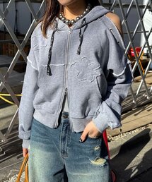 CIAOPANIC | ショルダースリットハトメワッペンジップパーカー(パーカー)