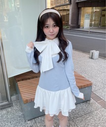 abc une face（アーベーセーアンフェイス）の「ボウタイレイヤードワンピース（ワンピース）」