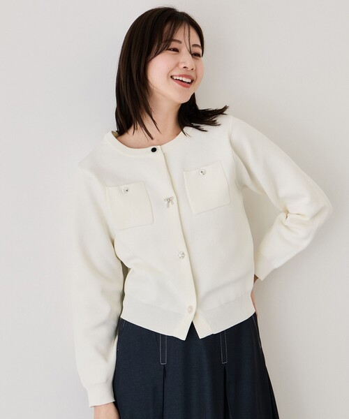 Jayro（ジャイロ）の「ポケ付アソートボタンカーディガン（カーディガン/ボレロ・レディース・ベージュ/チャコールグレー/グレー/ホワイト系その他2/ピンク・M）」の2枚目の写真