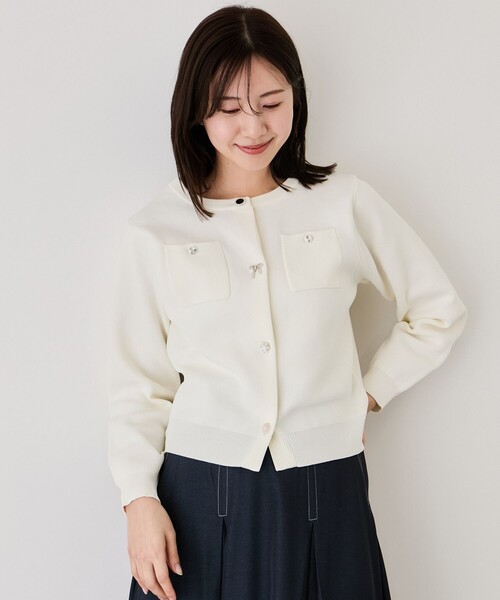 Jayro（ジャイロ）の「ポケ付アソートボタンカーディガン（カーディガン/ボレロ・レディース・ベージュ/チャコールグレー/グレー/ホワイト系その他2/ピンク・M）」の18枚目の写真