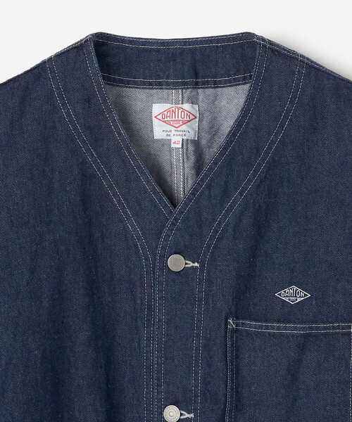 DANTON（ダントン）の「DANTON | 11ozデニム カラーレスジャケットMEN（デニムジャケット・メンズ・ダークインディゴブルー・42/40）」の4枚目の写真