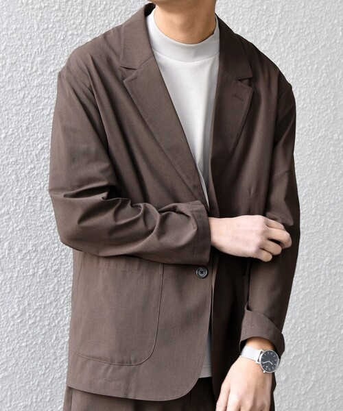 SHIPS any（シップス エニィ）の「SHIPS any:〈吸水速乾〉Rapidry ポケット テーラード ジャケット(セットアップ対応) 26SS◇（テーラードジャケット・メンズ・ブラック/グレー/ブラウン/ネイビー・SMALL/MEDIUM/LARGE）」の4枚目の写真