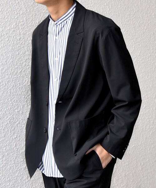SHIPS any（シップス エニィ）の「SHIPS any:〈吸水速乾〉Rapidry ポケット テーラード ジャケット(セットアップ対応) 26SS◇（テーラードジャケット・メンズ・ブラック/グレー/ブラウン/ネイビー・SMALL/MEDIUM/LARGE）」の2枚目の写真
