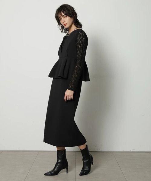 CADUNE(カデュネ)の「ペプラムジャンスカ(ワンピース・レディース・ブラック・38/36)」の1枚目の写真