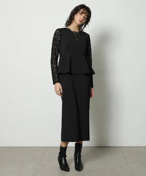 CADUNE(カデュネ)の「ペプラムジャンスカ(ワンピース・レディース・ブラック・38/36)」の7枚目の写真