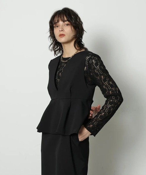 CADUNE(カデュネ)の「ペプラムジャンスカ(ワンピース・レディース・ブラック・38/36)」の2枚目の写真