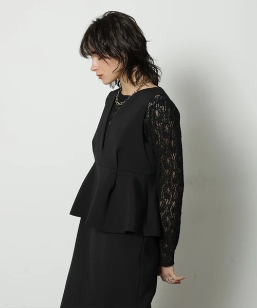 CADUNE(カデュネ)の「ペプラムジャンスカ(ワンピース・レディース・ブラック・38/36)」の3枚目の写真