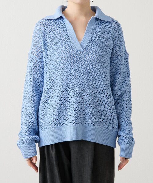 russet（ラシット）の「スキッパーニット（カーディガン/ボレロ・レディース・アイボリー/サックスブルー・FREE）」の12枚目の写真