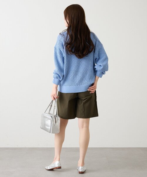 russet（ラシット）の「スキッパーニット（カーディガン/ボレロ・レディース・アイボリー/サックスブルー・FREE）」の6枚目の写真