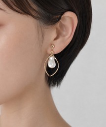 シリコン付 デザインパール イヤリング（両耳用）
