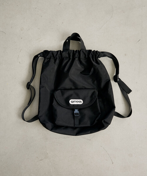 OUTDOOR PRODUCTS（アウトドアプロダクツ）の「OUTDOOR PRODUCTS/アウトドアプロダクツ フロントポケット ナップザック　限定展開（バックパック/リュック・レディース・その他9/ブラック・ONE SIZE）」の8枚目の写真