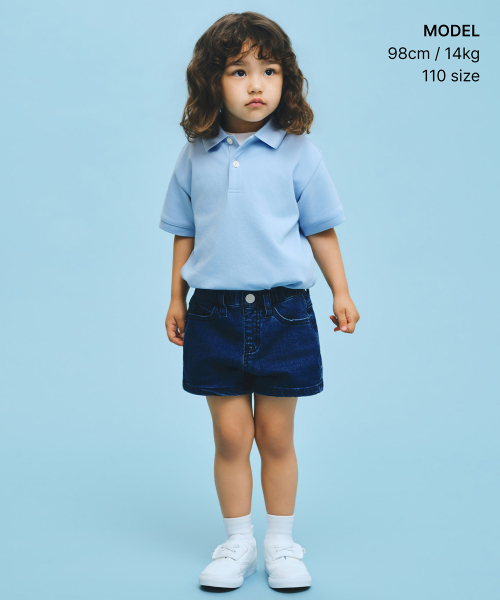 MUSINSA STANDARD KIDS（ムシンサスタンダードキッズ）の「[クールスタンダード] ピケポロシャツ [パステルブルー]（ポロシャツ・レディース・その他・110/120/130/140/150/160）」の8枚目の写真