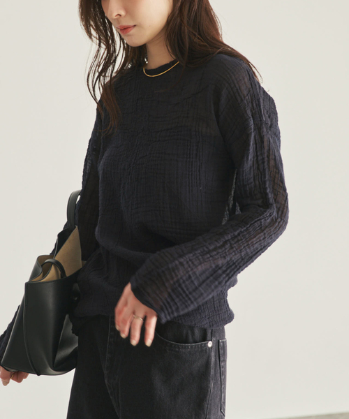 plage(プラージュ)の「《WEB限定追加》LES ATELIERS FRANCAIS DE CONFECTION 別注 T-ブラウス(シャツ/ブラウス・レディース・ホワイト/ナチュラル/ブラック・FREE)」の10枚目の写真