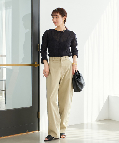 plage(プラージュ)の「《WEB限定追加》LES ATELIERS FRANCAIS DE CONFECTION 別注 T-ブラウス(シャツ/ブラウス・レディース・ホワイト/ナチュラル/ブラック・FREE)」の13枚目の写真