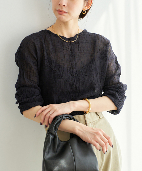 plage(プラージュ)の「《WEB限定追加》LES ATELIERS FRANCAIS DE CONFECTION 別注 T-ブラウス(シャツ/ブラウス・レディース・ホワイト/ナチュラル/ブラック・FREE)」の14枚目の写真