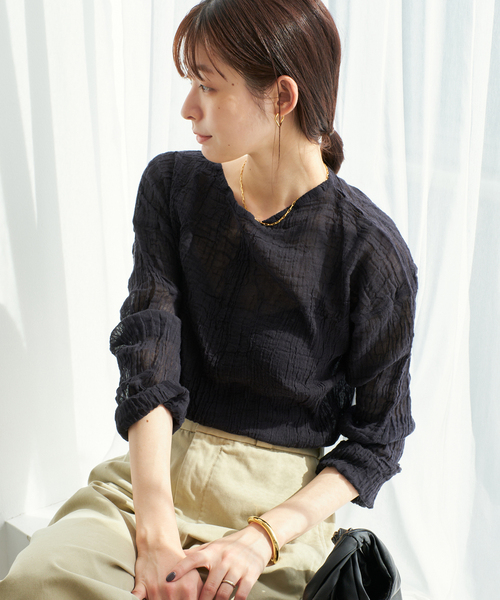 plage(プラージュ)の「《WEB限定追加》LES ATELIERS FRANCAIS DE CONFECTION 別注 T-ブラウス(シャツ/ブラウス・レディース・ホワイト/ナチュラル/ブラック・FREE)」の16枚目の写真