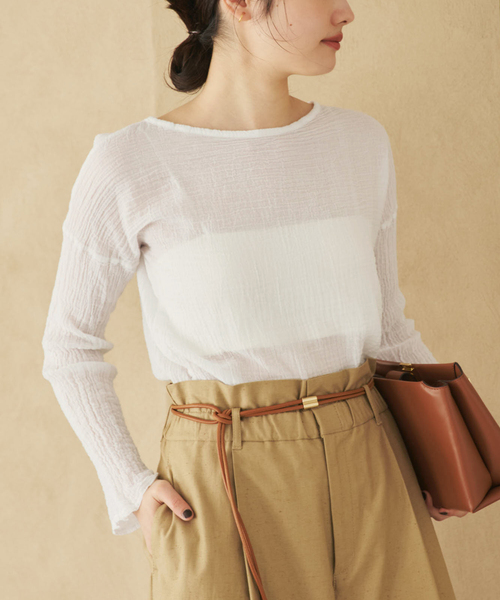 plage(プラージュ)の「《WEB限定追加》LES ATELIERS FRANCAIS DE CONFECTION 別注 T-ブラウス(シャツ/ブラウス・レディース・ホワイト/ナチュラル/ブラック・FREE)」の21枚目の写真