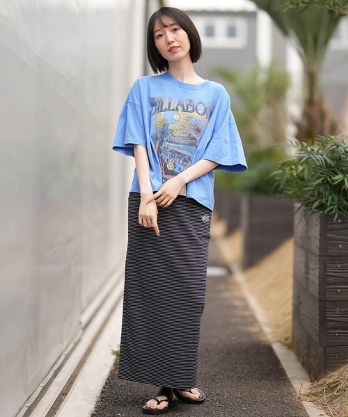 BILLABONG(ビラボン)の「BILLABONG/ビラボン レディース スカート STRIPED RIB LONG SKIRT BG013609(スカート・レディース・ホワイト/ブラック・L/M)」の4枚目の写真