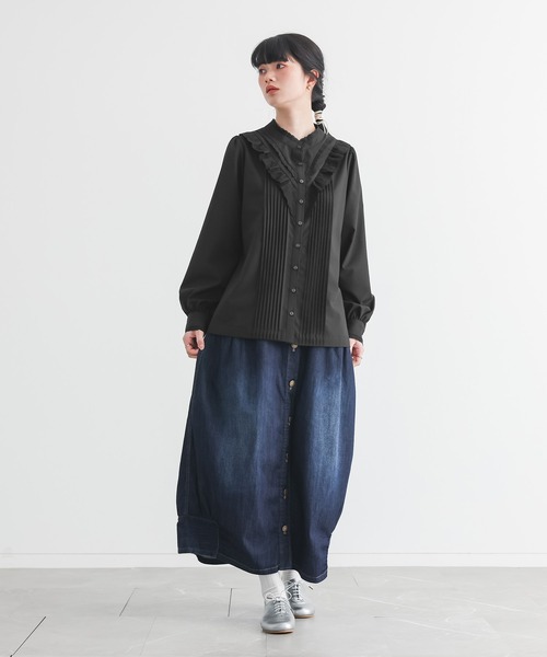 somari imagination（ソマリ イマジネーション）の「コットンレースピンタックブラウス（シャツ/ブラウス・レディース・ブラック/オフホワイト・1/2）」の6枚目の写真