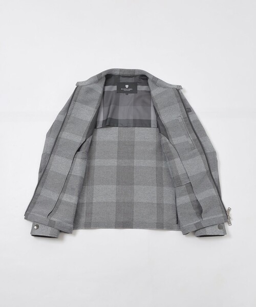 BLACK LABEL CRESTBRIDGE(ブラックレーベル・クレストブリッジ)の「シャドーチェックカラミライダースブルゾン(ブルゾン・メンズ・グレー系その他/ブルー・L/XL/M)」の9枚目の写真